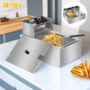 10L Commercial Electric Deep Fryer Fat Chip Frying Pan & Basket Stainless Steel