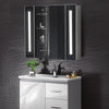 IP44 Led Illuminated Bathroom Mirror Cabinet Fog Demister Pad Sensor 240V Socket