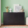 Large Double Dresser w/8 Drawers Bedroom Storage Sleek & Spacious Design Black