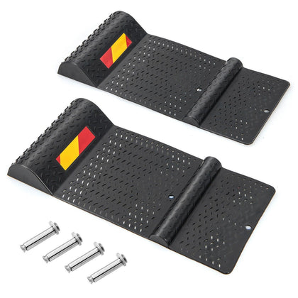2 Pack Garage Anti-skid Parking Mat Heavy Duty Wheel Stopper Parking Aid Warning