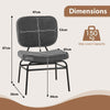 Modern Side Chair Bedroom Reading Accent Chair Adjustable Foot Pads-Grey