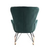 Retro Green Velvet Armchair Lazy Rocking Chair Living Room Bedroom Lounge Seat