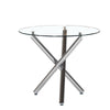 Clear Glass Round Dining Room Table With Cross Legs Modern Kitchen Coffee Table