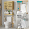 Large Bamboo Over-The-Toilet Storage Cabinet Bathroom Rack with Adjustable Shelf