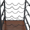 Walnut Wooden Drinks Storage Trolley Kitchen Tea Serving Cart Display Wine Rack