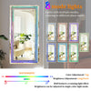 Large Diamond Crushed Crystal Wall Mirror w/ RGB Lights Full Body Lighted Mirror