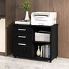 3-Drawer File Cabinet Mobile Lateral Filing Cabinet Printer Stand w/5 Wheels