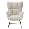 Relax Rocking Chair Teddy Fleece Glider Chair Lounge Rocker Seat w/ Side Pocket
