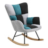 Modern Linen/Teddy Fleece Rocking Accent Chair Upholstere Glider Rocker Armchair