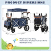 2 Passenger Push Pull Stroller Wagon Twin Stroller Wagon w/Removable Canopy