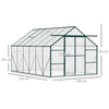 Polycarbonate Walk-in Garden Greenhouse w/ Double Sliding Door, Adjustable Vent