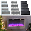 Electric 36" 40" 50" 60" LED Fireplace Wall Mounted Inset Into Wall Fire Heater