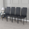 Set of 4/6 Diamond Dining Chairs Metal Legs High Back Seat Dining Room Furniture