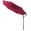 Cantilever Garden Hanging Sun Umbrella Banana Parasol Sunshade with Crank System