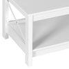 White 2-Tier Wooden Coffee Table with Storage Shelf, 100cm, for Living Room