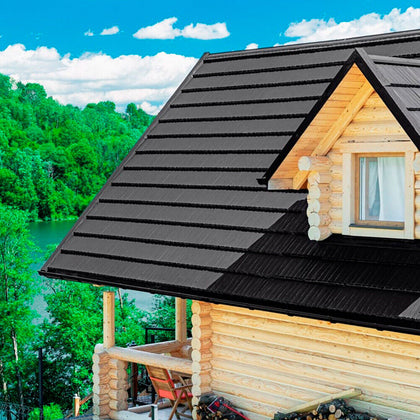 5pcs 2.4㎡ Galvanized Metal Asphalt Roofing Shingles Tiles Shed Garage Roof Cover