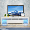 Large 200CM LED TV Stand Cabinet Unit Modern High Gloss Door LED Light White
