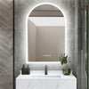 LED Arch Bathroom Wall Mirror with Lights,Temperature Date Time Vanity HD Glass