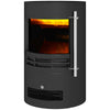 Fireplace Electric Heater Stove w/ Thermostat Control Black Freestanding