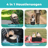 3 in 1 Dog Stroller Pet Puppy Pram Pushchair Travel Cart Buggy Carrier 4 Wheels