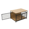 Large Wooden Dog Crate Heavy Duty Metal Bar Pet Kennel Cage Side End Table