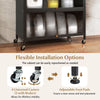 Buffet Cabinet 6-Tier Kitchen Pantry Cabinet with Pegboard-Black