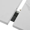 White Marble Effect Extendable 140 - 180 cm Dining Table with Black Metal Legs