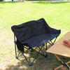Outdoor Camping Loveseat Chair Double Seat Folding Chair Motorhome Drink Holders