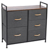 5 Drawers Dresser Bedroom Fabric Chest of Drawers Tower Storage Organizer Unit