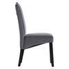2/4 Dining Chairs High Back Velvet Hotel Kitchen Chair Wooden Leg Home Dark Grey