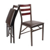Pair of Folding Dining Chairs with Padded Seats Space Saving Compact Storage