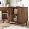 57-Inch L-Shaped Desk with Storage Cabinet, Wooden Home Office Computer Desk