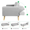 Stylish Linen Fabric Upholstered Clic Clac Sofa Bed 3 Seater Reclining Settee