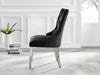 **Seconds** 2x Belgravia Black Velvet Knockerback Dining Chairs Silver Leg