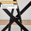 White Round Dining Table Marble Effect Top Kitchen Table with Metal Legs