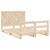 Bed Frame with Solid Pine Wood Headboard 140 x 200 , Bed, Double Bed, F6Y7