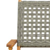 Cizuho 3 Piece Bistro Set Grey Poly Rattan and Solid Wood,Small Table and T5O5