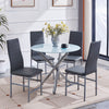 Round White Marble Tempered Glass Dining Table Silver Chromed Legs Dining Room