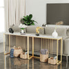 Glam Rectangle Real Marble Console Table Lounge Porch Sofa Side Table Standing