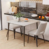 4-Person Large Glossy Marble Dining Table Modern Kitchen Table Office Work Table