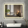 Rectangle LED Demister Bathroom Mirror 3 Color Lights Illuminate Touch Sensor