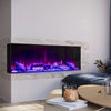 70in Electric Fireplace Panoramic Media Wood 12 Flame Standing Insert LED Stove