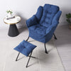 Fabric Lazy Chair with Footstool Relax Lounge Chair Accent Armchair Sofa Chair
