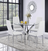 100cm Round Glass 4 Seater Dining Table and Chairs for Kitchen & Dining Room