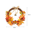 Halloween Autumn Maple Leaves Wreath Front Door Garland Hanging Plants with LED
