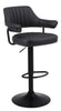 2 X PLUSH BLACK BAR STOOLS, GAS LIFT, BREAKFAST KITCHEN BAR PADDED ARMS & BACK