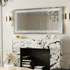 XXL Rectangular Crushed Diamond Mirror Crystal Surround Silver Mirror Hang Lean