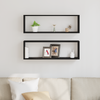 Wall Shelves - Set of 2, Black Oak, 80x15x26 cm, Made from Engineered Wood