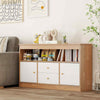 Multifunctional Display Cabinet Toy Storage Organizer w/2 Drawers-Natural