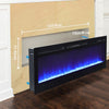 36, 40, 50, 60, Inch Electric Wall Glass Fire Black Frame Media Insert Mounted